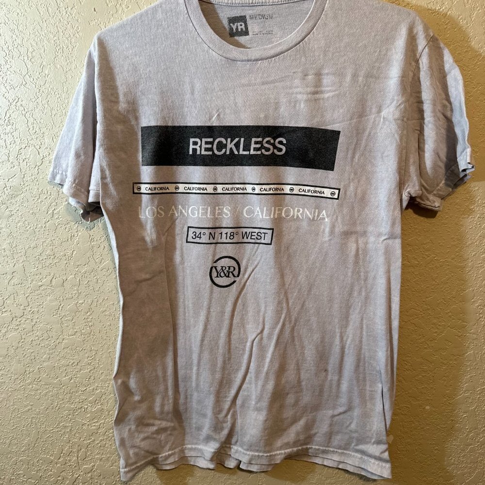 NWOT Young & Reckless Men's Graphic Box Logo Tee Shirt